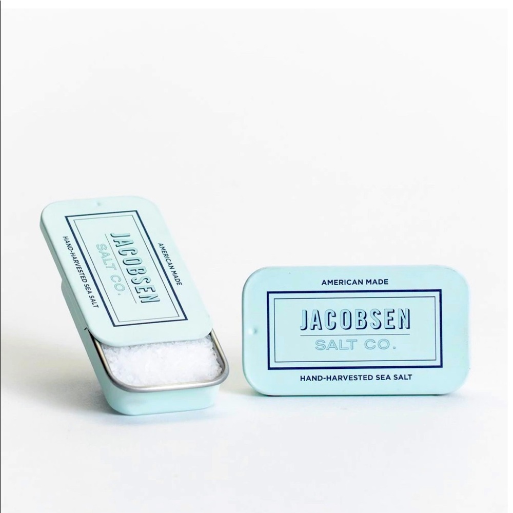 Kosher Sea Salt By Jacobsen. Sea salt slide tins.